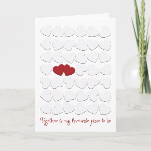 Schattig 2 Hartjes op Valentijnsdag Kaart (Voorkant)