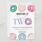 Schattig 2e Twee zoete donut thema verjaardagsfees Kaart (Voorkant)