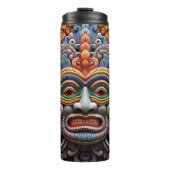 Schattig 3-D Tiki Masker Thermosbeker (Voorkant)