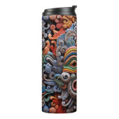 Schattig 3-D Tiki Masker Thermosbeker (Gedraaid links)