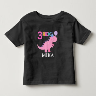 Schattig 3 Rex Roze Dinosaurus Verjaardagsontwerp Kinder Shirts