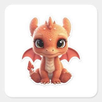 Schattig 3D Baby Draak Fantasie Wezen Sticker