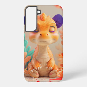 Schattig 3D Baby Dragon-personage met Paarse oren Samsung Galaxy Hoesje