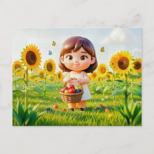 Schattig 3D Maagd Zodiac Karakter Briefkaart