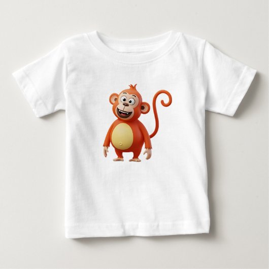 Schattig 3D oranje cartoon aap karakter (Voorkant)