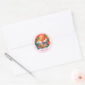 Schattig 3D roze flamingo terug naar school Ronde Sticker (Envelop)