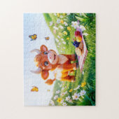 Schattig 3D Stier Dierenriem Picknick Legpuzzel (Verticaal)