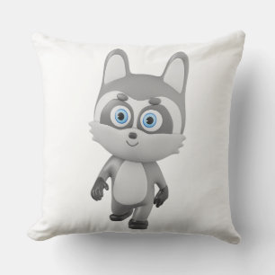 Schattig 3D Wasbeer Cartoon Karakter Grafisch Kussen