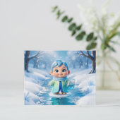 Schattig 3D Waterman sterrenbeeld karakter Briefkaart (Staand voorkant)