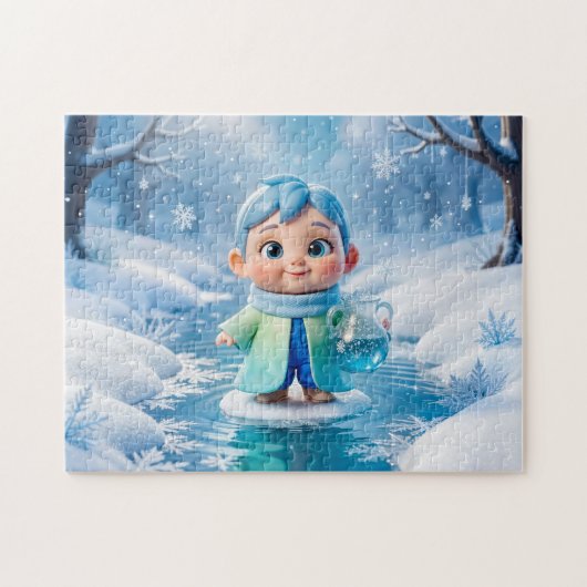 Schattig 3D Waterman sterrenbeeld karakter Legpuzzel (Horizontaal)