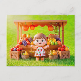 Schattig 3D Weegschaal sterrenbeeld meisje Briefkaart