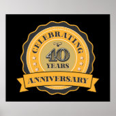 schattig 40e jaar Jubileum Poster (Voorkant)