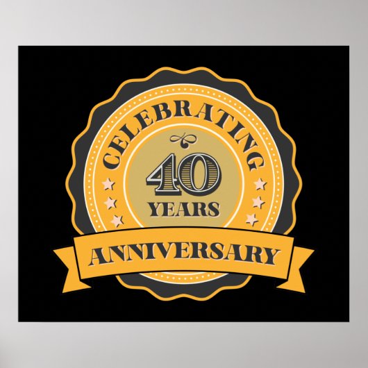 schattig 40e jaar Jubileum Poster (Voorkant)