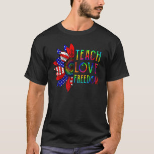 Schattig 4 juli leraar leven rood wit en blauw t-shirt