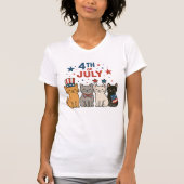 Schattig 4 juli T-shirt voor katten – Patriotic Ca (Voorkant)