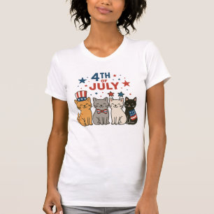 Schattig 4 juli T-shirt voor katten – Patriotic Ca