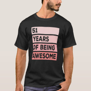 Schattig 51 jaar Geweldige 51st Birthday Pink T-shirt