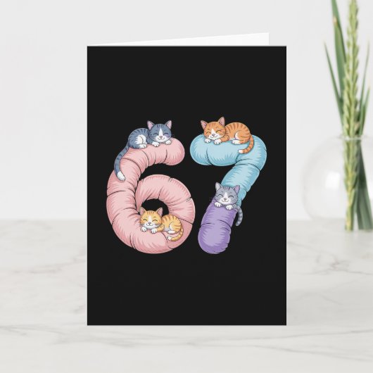 Schattig 67 kat meme ontwerp kaart (Voorkant)