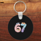 Schattig 67 kat meme ontwerp  sleutelhanger (Voorkant)