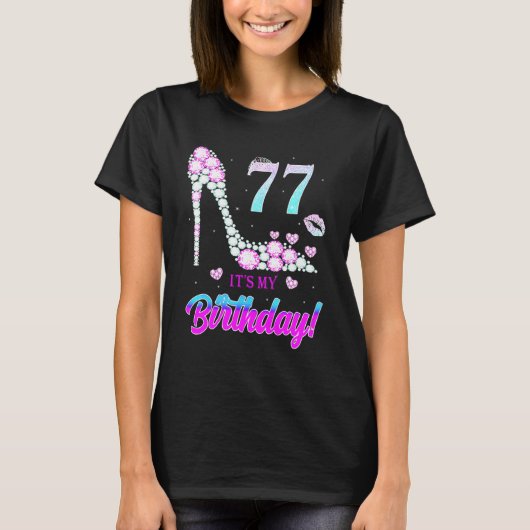 Schattig 77 Jaar Oud Het Is Mijn 77e Verjaardagsfe T-shirt (Voorkant)