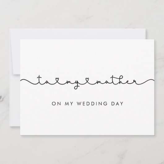 Schattig aan mijn moeder op mijn trouwdag kaart (Voorkant)