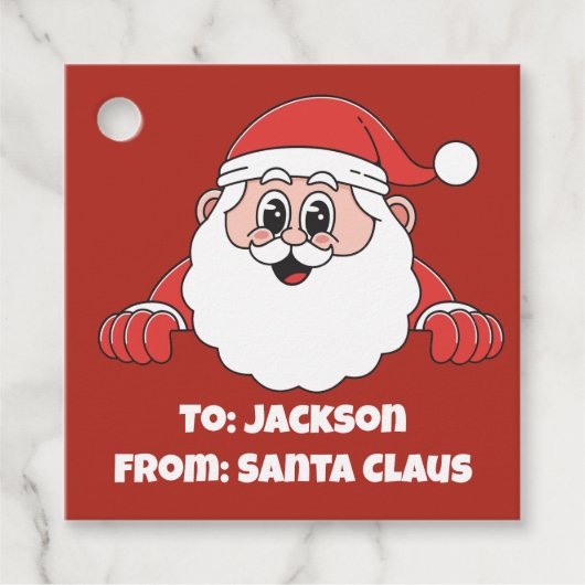 Schattig aangepast van de Kerstman Rood Bedankjes Labels (Voorkant)