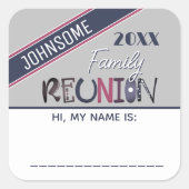 Schattig! Aangepaste familiereünie naam tag Sticke Vierkante Sticker (Voorkant)