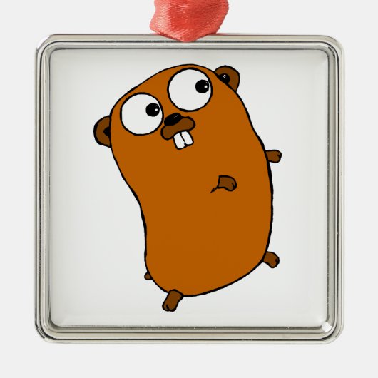 schattig aanpasbaar gopher metalen ornament (Voorkant)