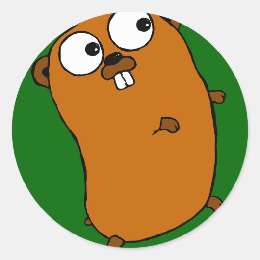 schattig aanpasbaar gopher ronde sticker (Voorkant)