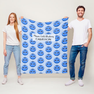 Schattig Aanpasbaar Kawaii Blauwe Bes Blauwe Fleece Deken