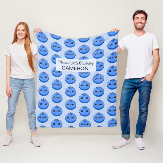 Schattig Aanpasbaar Kawaii Blauwe Bes Blauwe Fleece Deken (In situ)