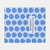 Schattig Aanpasbaar Kawaii Blauwe Bes Blauwe Fleece Deken (Voorkant (Horizontaal))