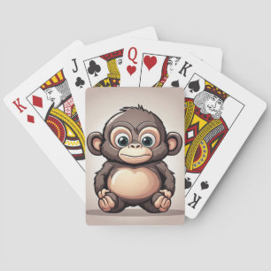 Schattig aap dier pokerkaarten