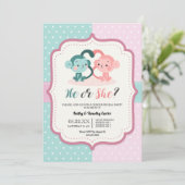 schattig aap polka stippen geslacht onthullen part kaart (Staand voorkant)