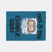 Schattig Aap Stel Dit Is Onze Knuffel Fleece Deken (Voorkant (Horizontaal))