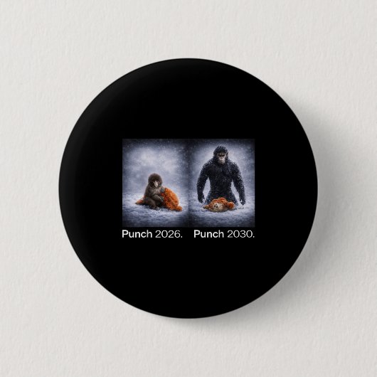 Schattig aap stomp meme grappig dier ontwerp ronde button 5,7 cm (Voorkant)