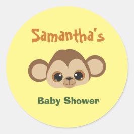 Schattig Aap Theme Baby shower Ronde Sticker