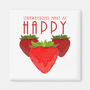 Schattig aardbei citaat ontwerp Gelukkig Fruit Magneet