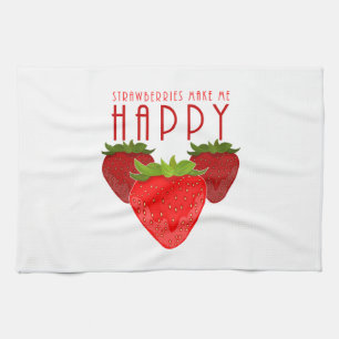 Schattig aardbei citaat ontwerp Kawaii Fruit Theedoek