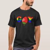 Schattig Aardbei Homovlag Fruit Bes Lgbt Pride Mo T-shirt (Voorkant)