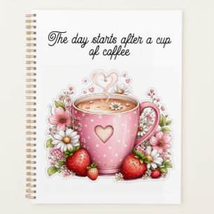 Schattig Aardbei Koffie planner ontwerp 