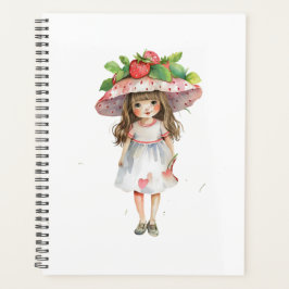 Schattig aardbei meisje planner