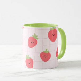 Schattig Aardbei Patroon – Kawaii Aardbei Mok