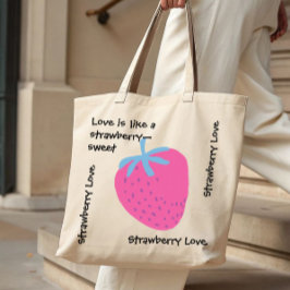Schattig aardbeienliefde – Valentijnsdag boodschap Tote Bag