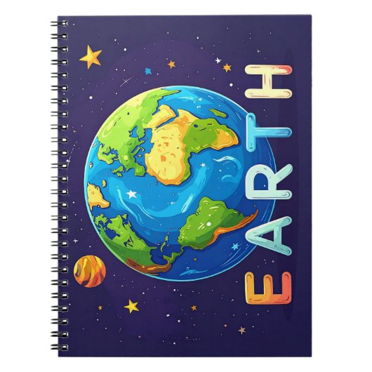 Schattig Aarde-ontwerp – Educatief Notitieboek (Voorkant)