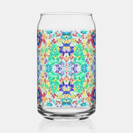 Schattig abstract bloemmotief blikvorm glas (Voorkant)