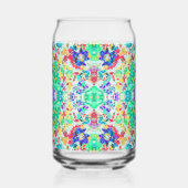 Schattig abstract bloemmotief blikvorm glas (Links)