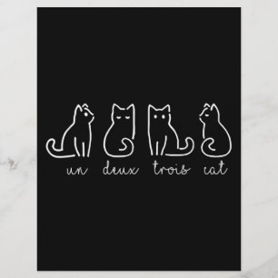 Schattig Abstract Een Twee Drie Kat Franse Kitty Flyer