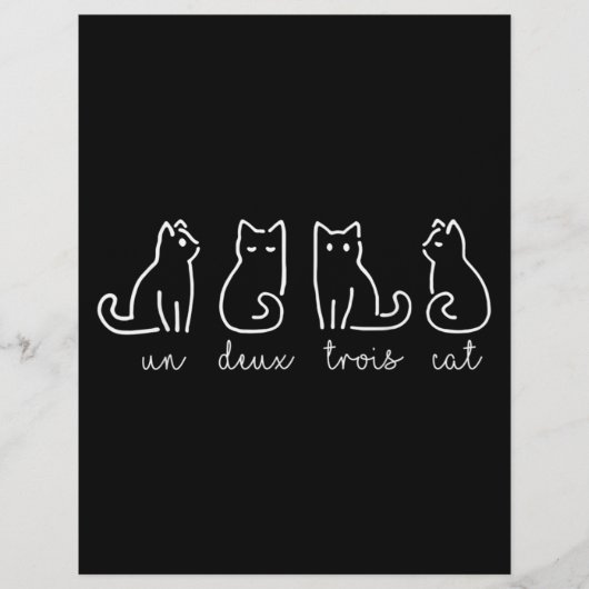 Schattig Abstract Een Twee Drie Kat Franse Kitty Flyer (Voorkant)