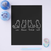Schattig Abstract Een Twee Drie Kat Franse Kitty Flyer (Enkel)